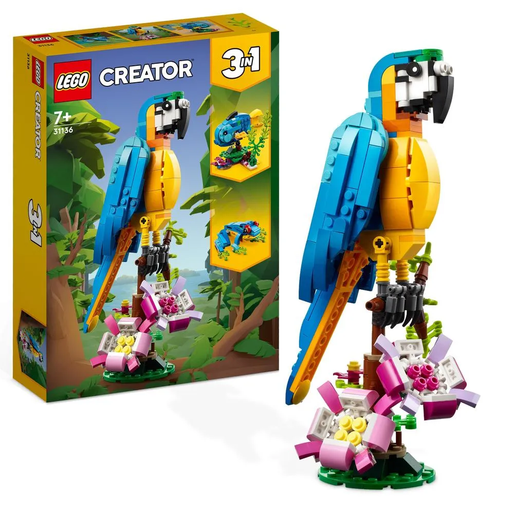 LEGO(r) 31136 Creator 3 in 1 Exotic Parrot Animals Building Toy