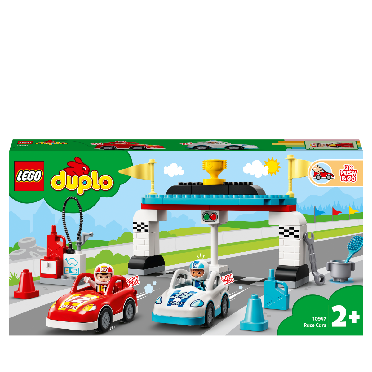LEGO DUPLO Town Race Cars Toy for Toddlers 2 Years Old 10947