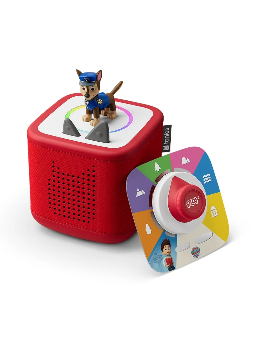 Image of Red Toniebox 2 Play Set With Paw Patrol Chase Tonie, Tonieplay Game, Tonieplay Controller