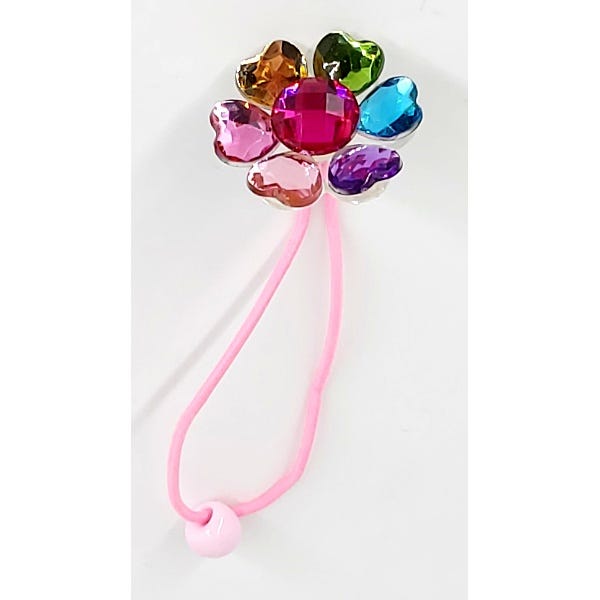 Multicoloured Flower Gem Hair Tie