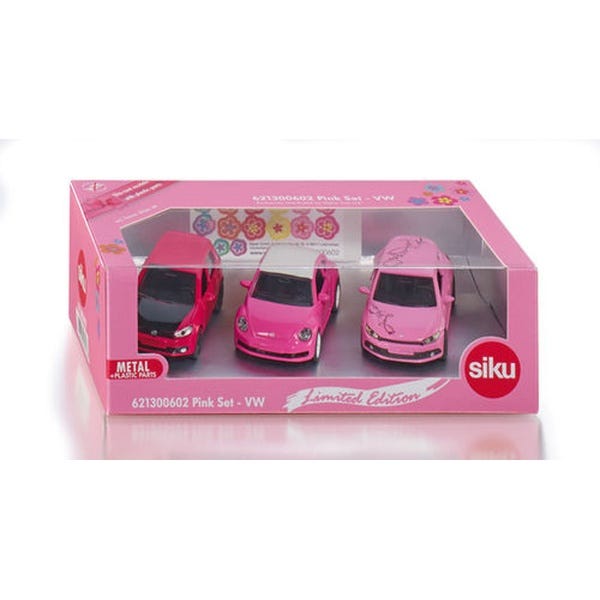Pink toy car set hot sale