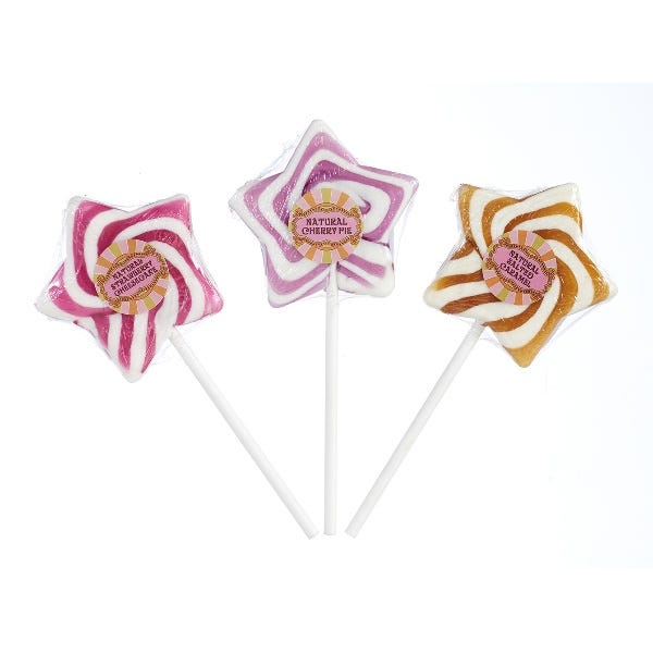 Natural Star Swirl Lollipops Strawberry Chessecake