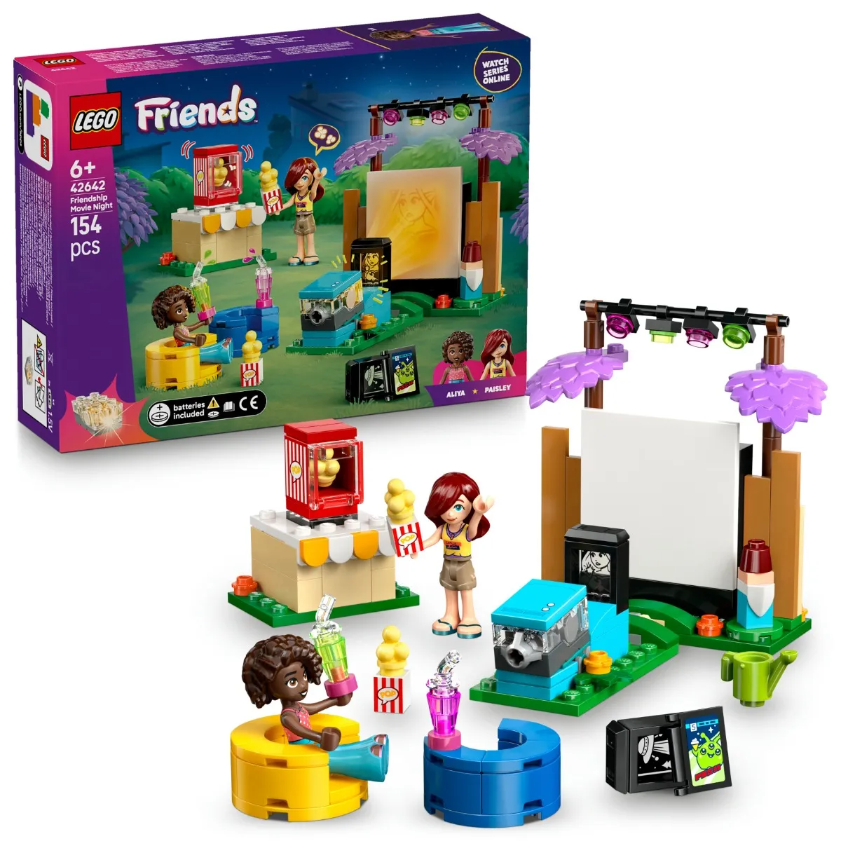 Image of LEGO® Friends Friendship Movie Night Pretend-Play Toy Building Kit 42642