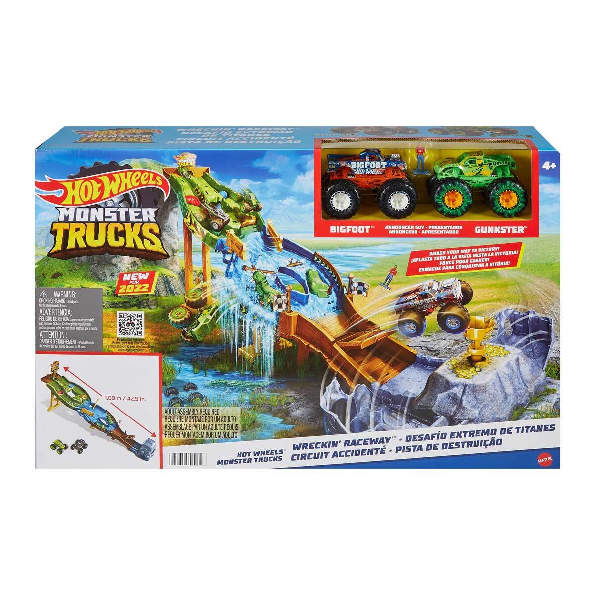 Hot Wheels Monster Trucks Wreckin Raceway Playset
