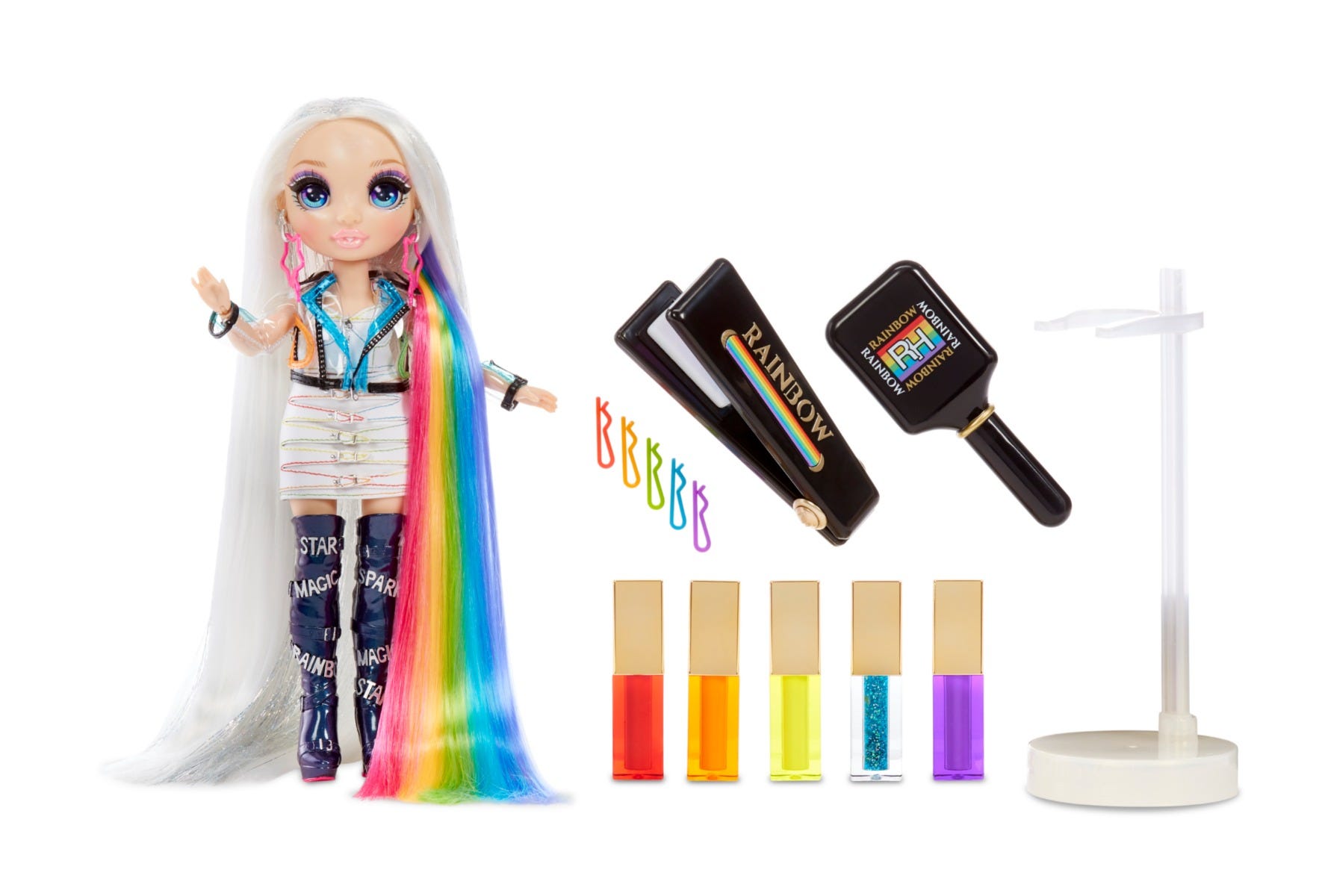 Rainbow hair doll hotsell
