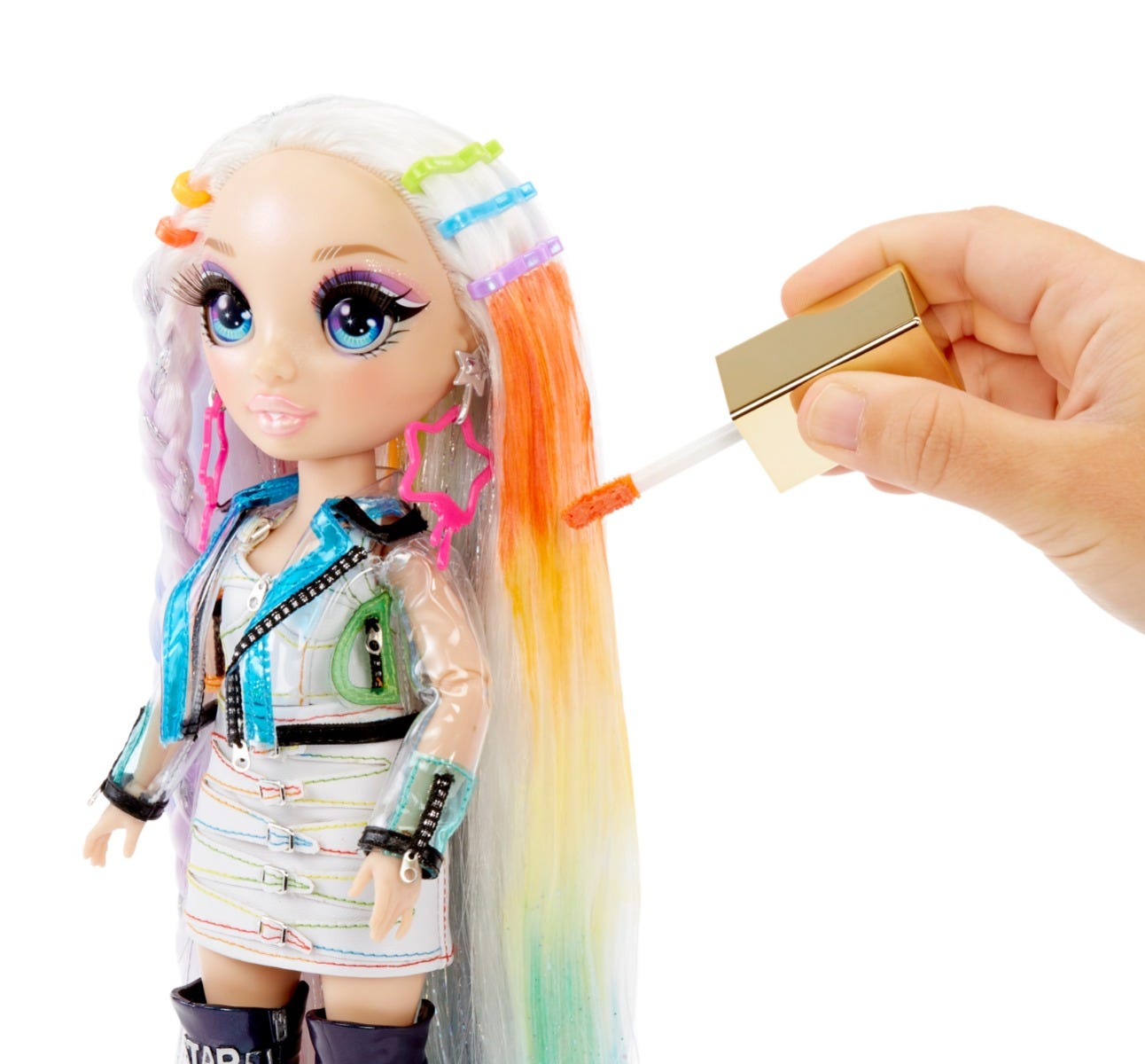Doll rainbow hair sales