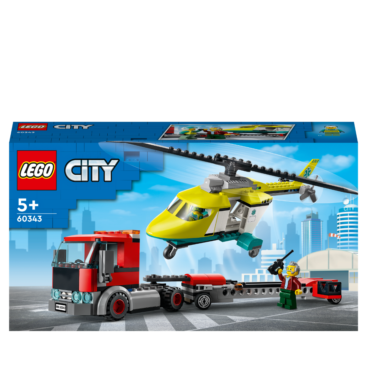 LEGO City Rescue Helicopter Transport Toy Building Set 60343