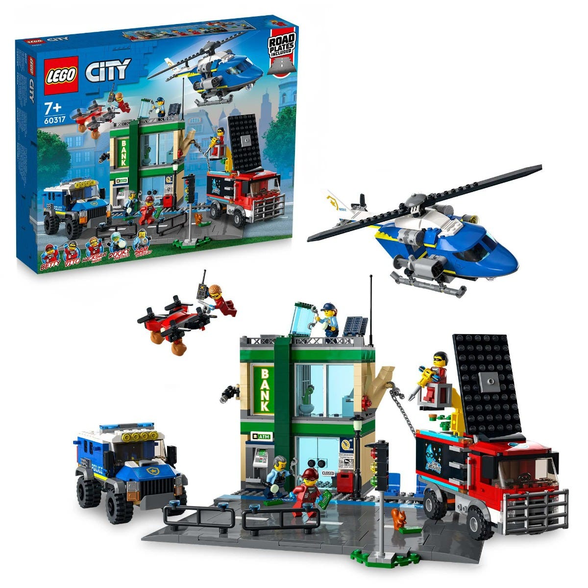 Lego City Police Chase At The Bank Set With Trucks 60317