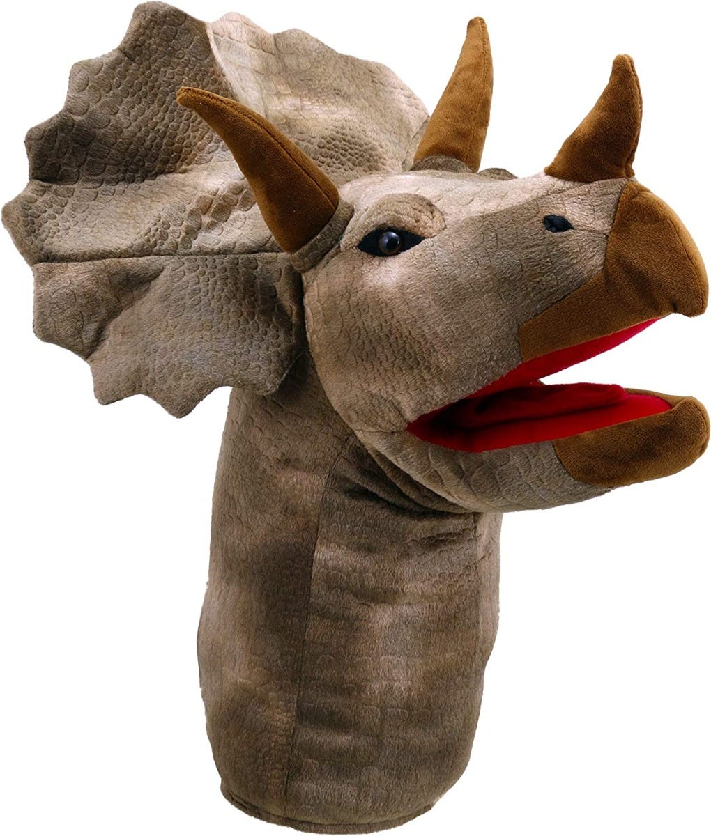 Dinosaur head hand puppet hotsell
