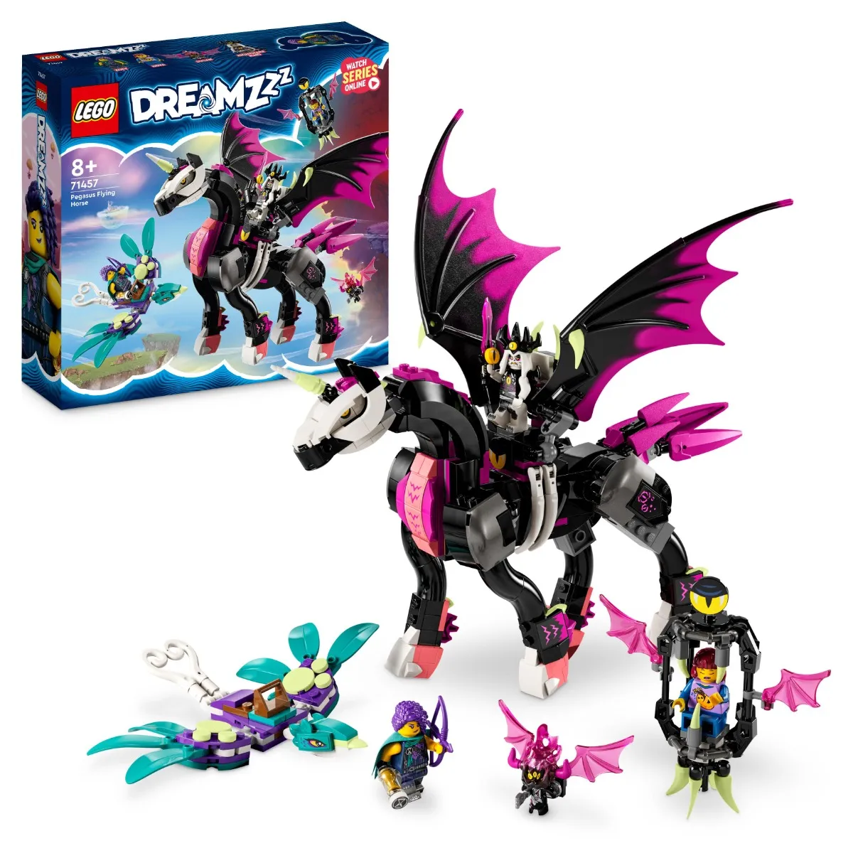 LEGO® 71457 Dreamzzz Pegasus Flying Horse Toy, 2In1 Creature