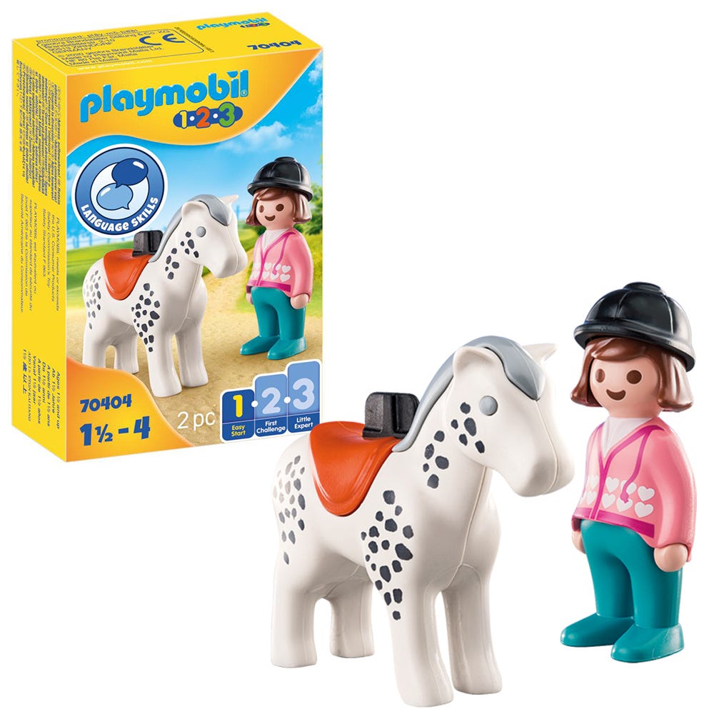 Playmobil 1.2.3 70404 Rider with Horse For 18+ Months