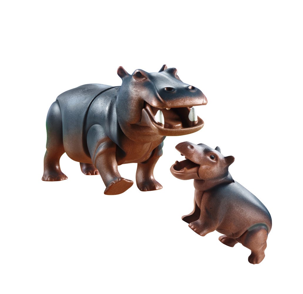 PLAYMOBIL 70354 Family Fun Hippo With Calf for sale online 