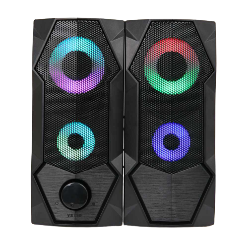 Computer speakers light up shop