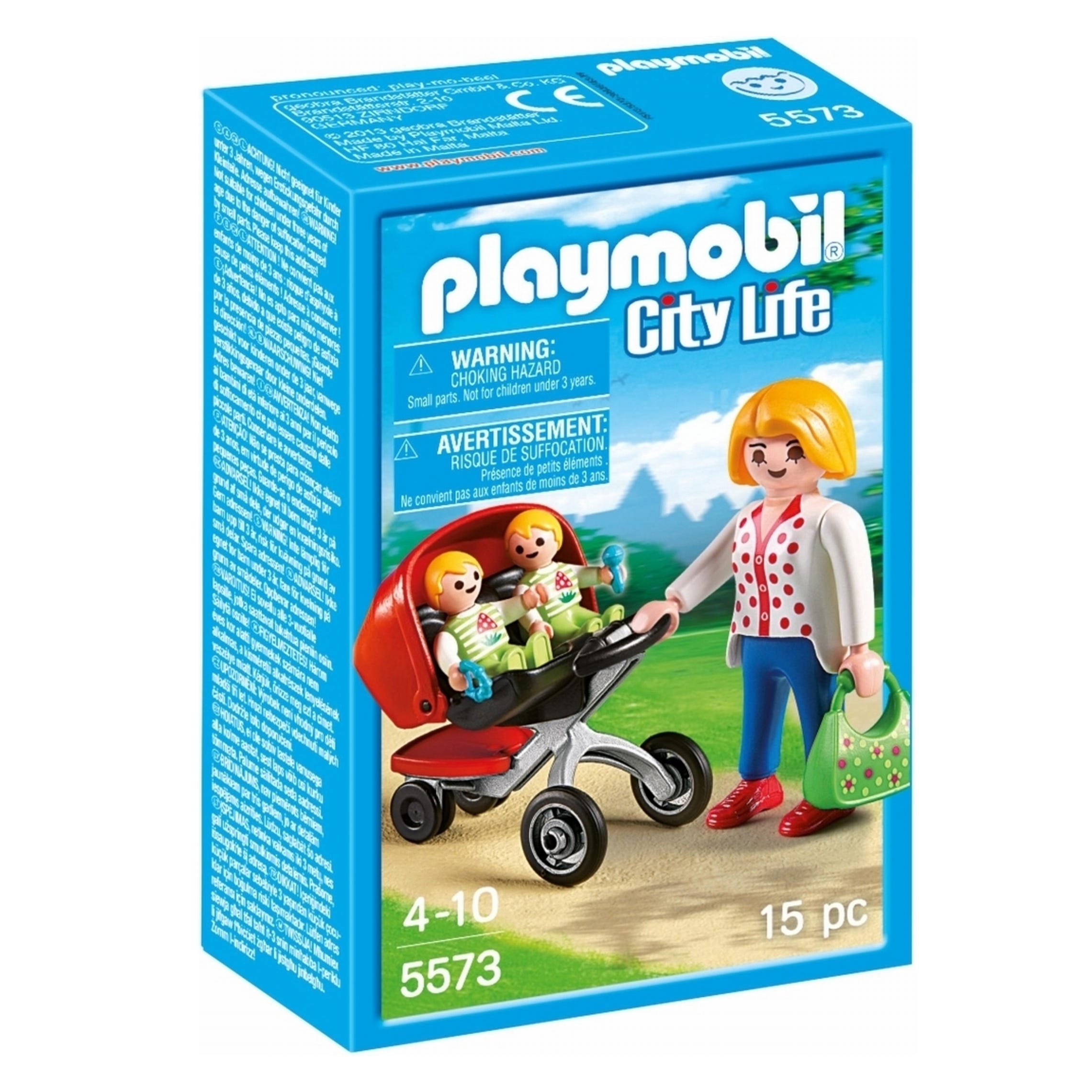 Playmobil City Life Mother With Twin Stroller 5573