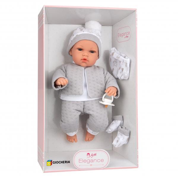 Baby Arias Crying Doll - Grey (33cm)