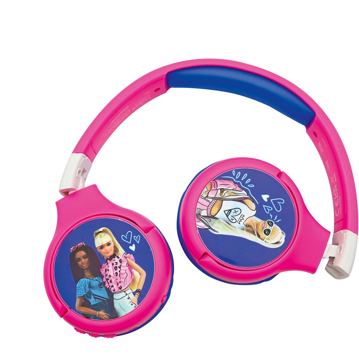 Barbie 2 In 1 Bluetooth And Wired Comfort Foldable Headphones With Kids Safe Volume