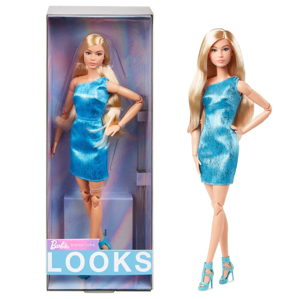 Barbie Looks Blonde Blue Dress