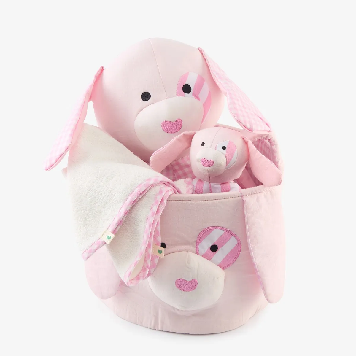 Image of Basket, Aligator Toy, Rattle & Burp Cloth 4 Pcs Gift Sets