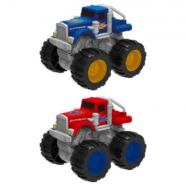 Big Wheel Friction Stunt Car - Red/ Blue Assorted