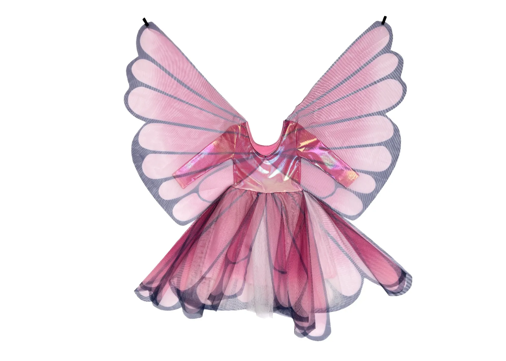 Image of Butterfly Twirl Dress, Wings And Headband Pink / Gold (5-6 years)