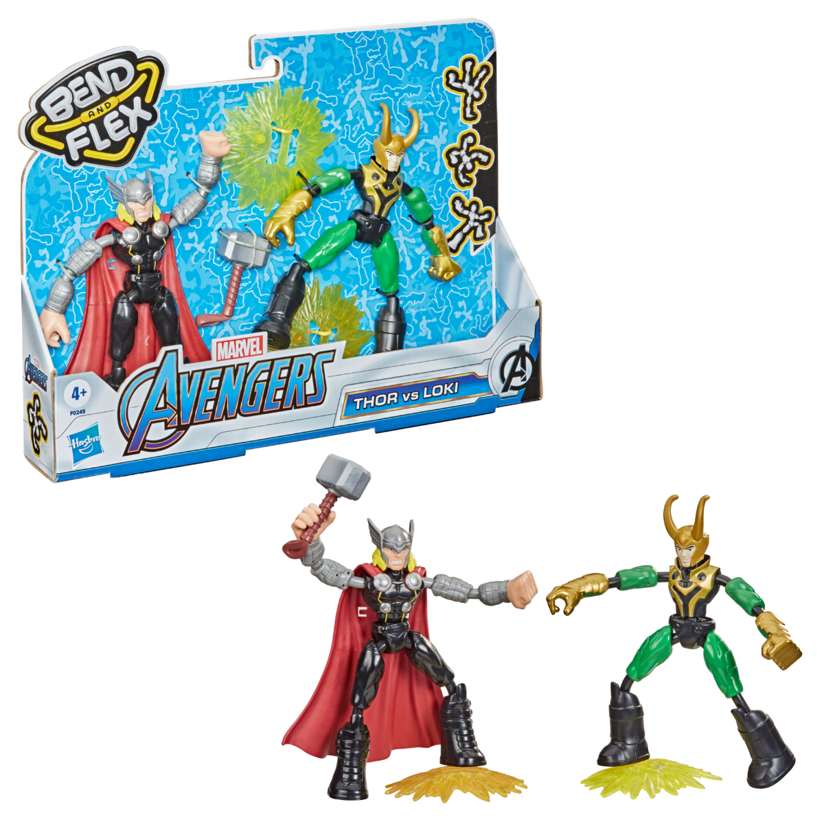 Marvel Avengers Bend And Flex Thor Vs Loki Action Figure Toys.