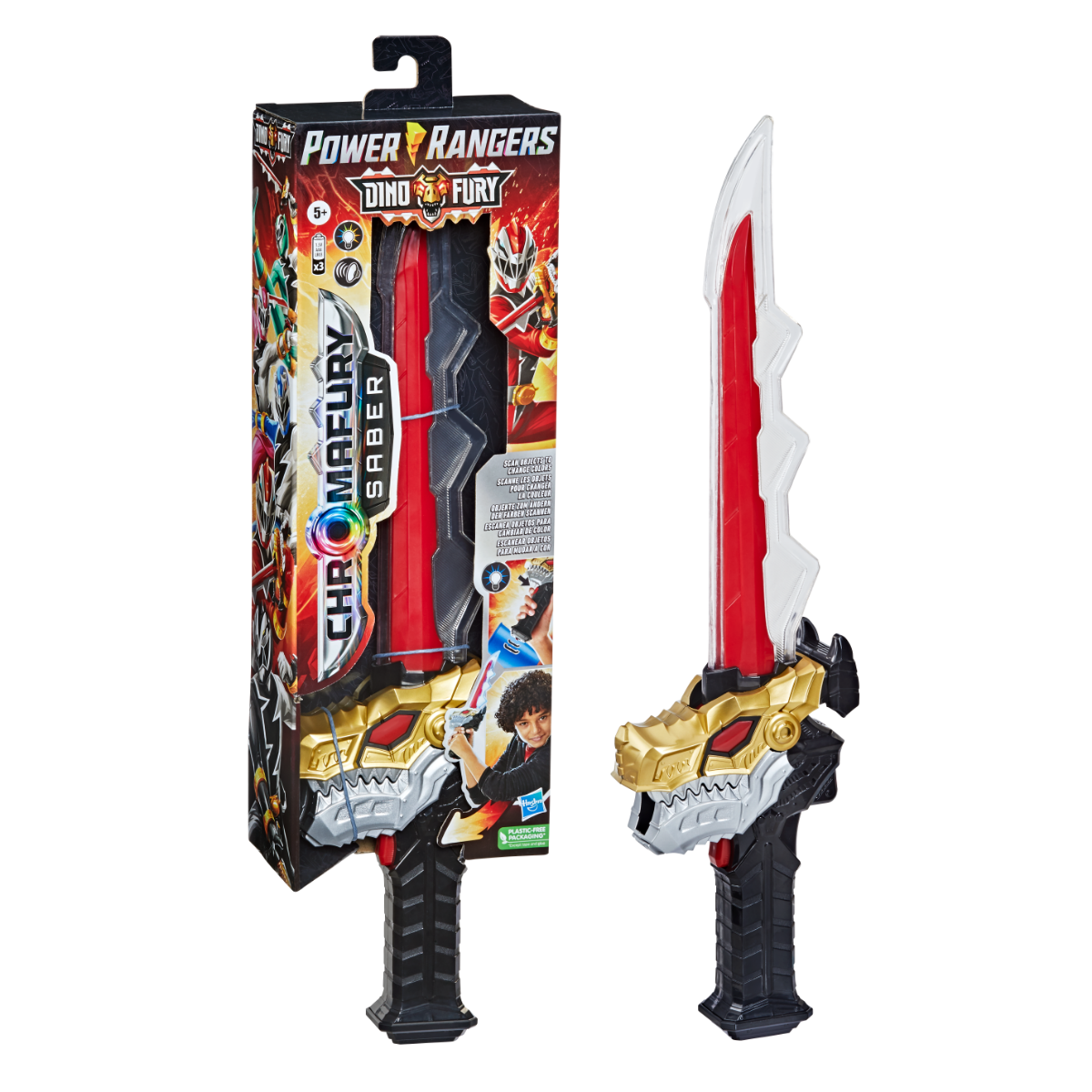 Power Rangers Dino Fury Chromafury Saber Electronic Colour-Scanning Toy.