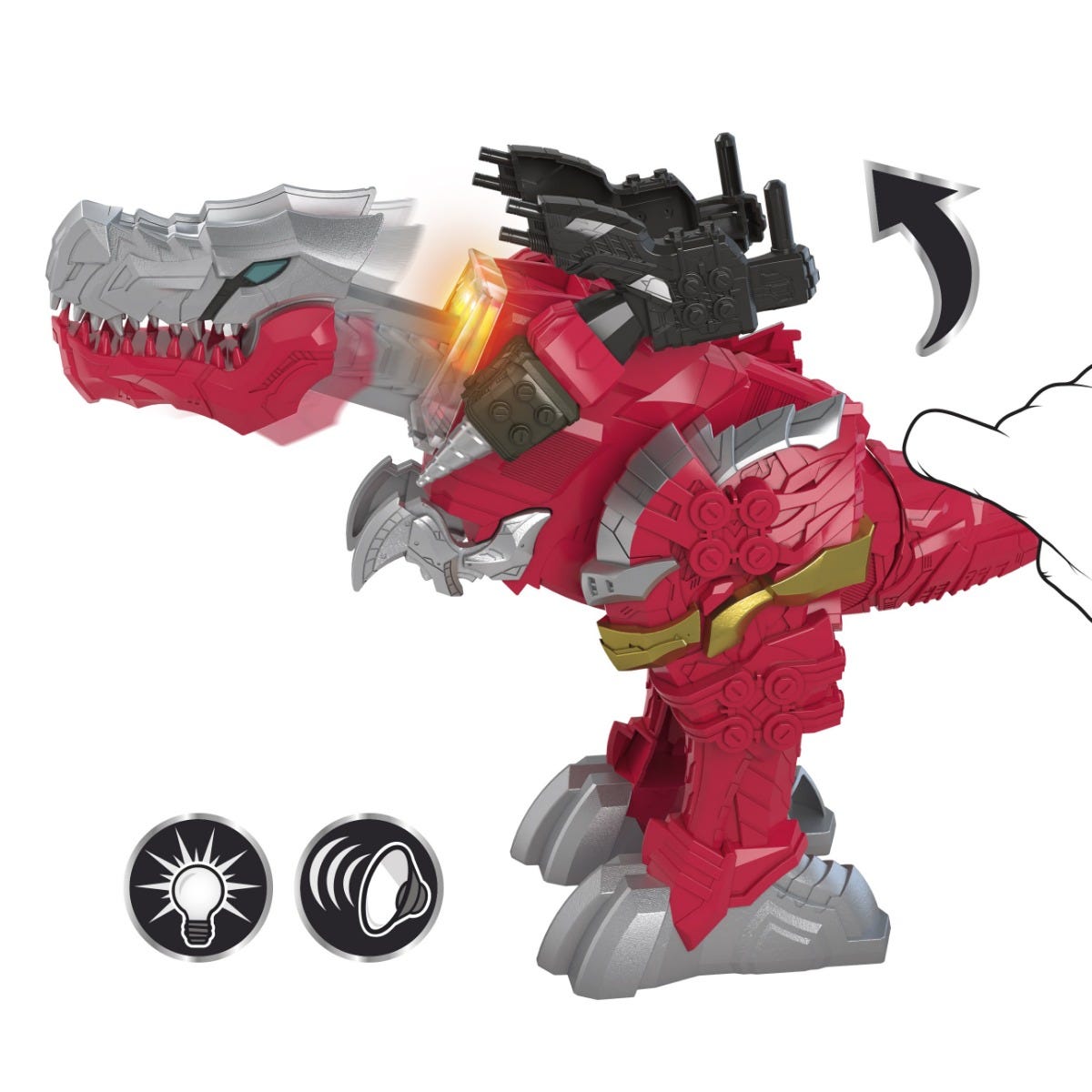 Power Rangers Dino Fury Battle Attackers Red Ranger T Rex Champion Zord Figure 
