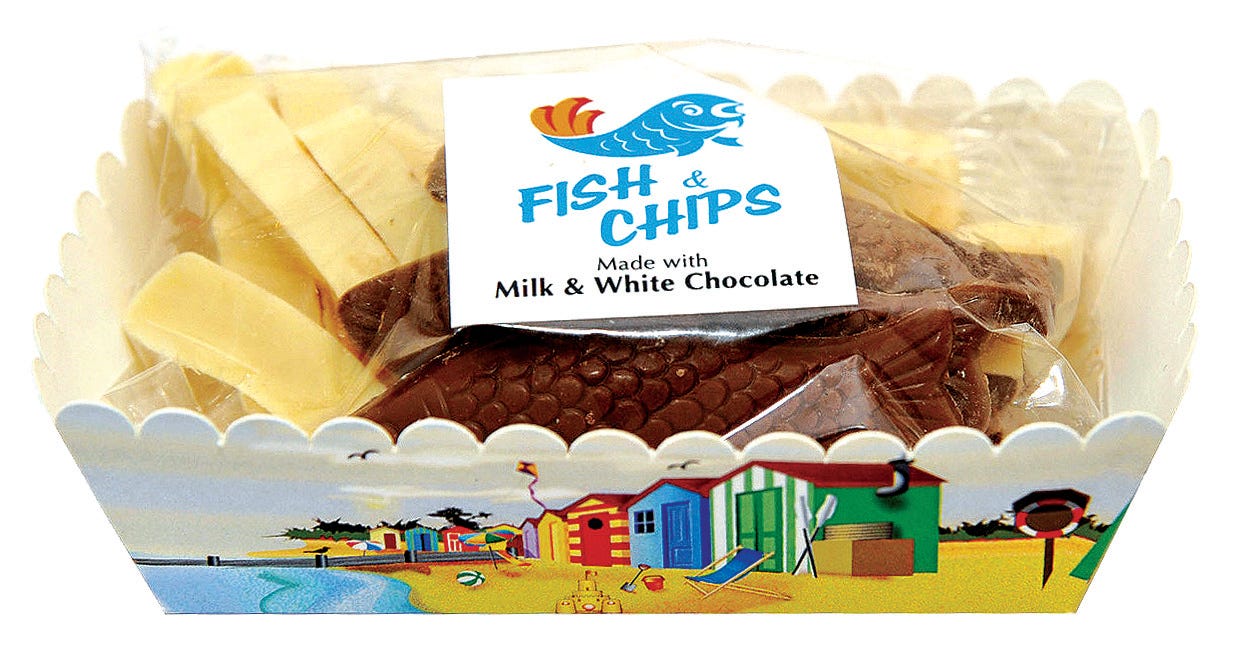 Fish & Chips (Milk & White Chocolate) 125g