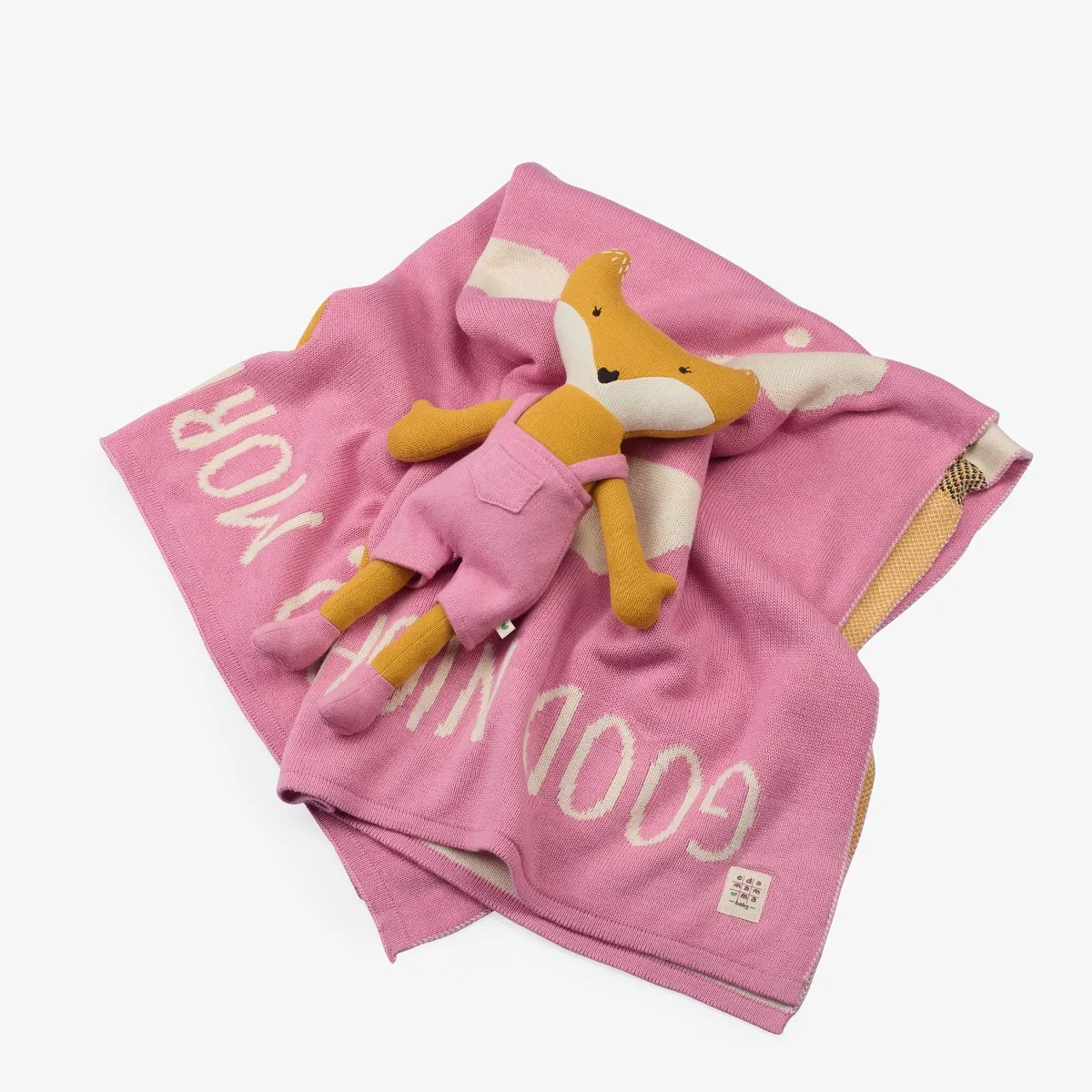 Image of Flat Knit Blanket With Flat Knit Fox Toy