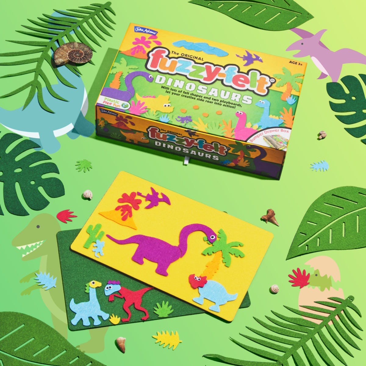 Fuzzy Felt Dinosaurs Drawer Set
