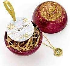 Harry Potter Hogwarts Crest Red Bauble with Time Turner Necklace