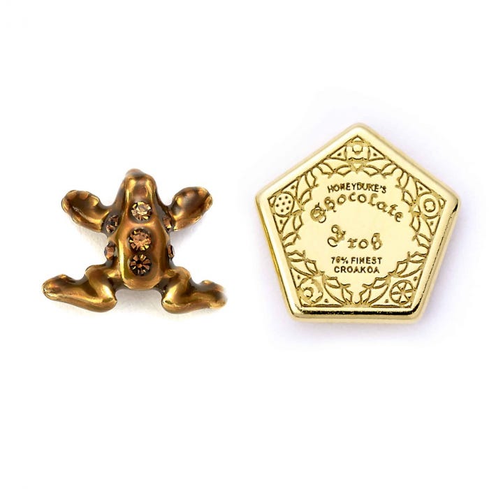 Harry Potter Sterling Silver Chocolate Frog Stud Earrings With
