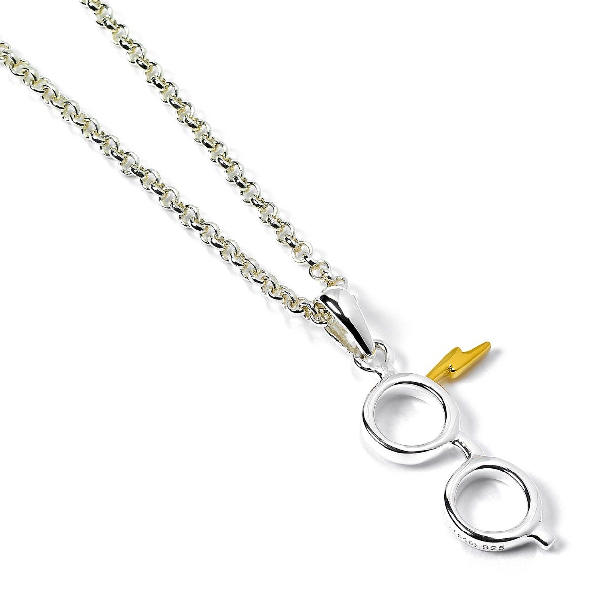 Harry Potter Sterling Silver Glasses Lightning Bolt Necklace