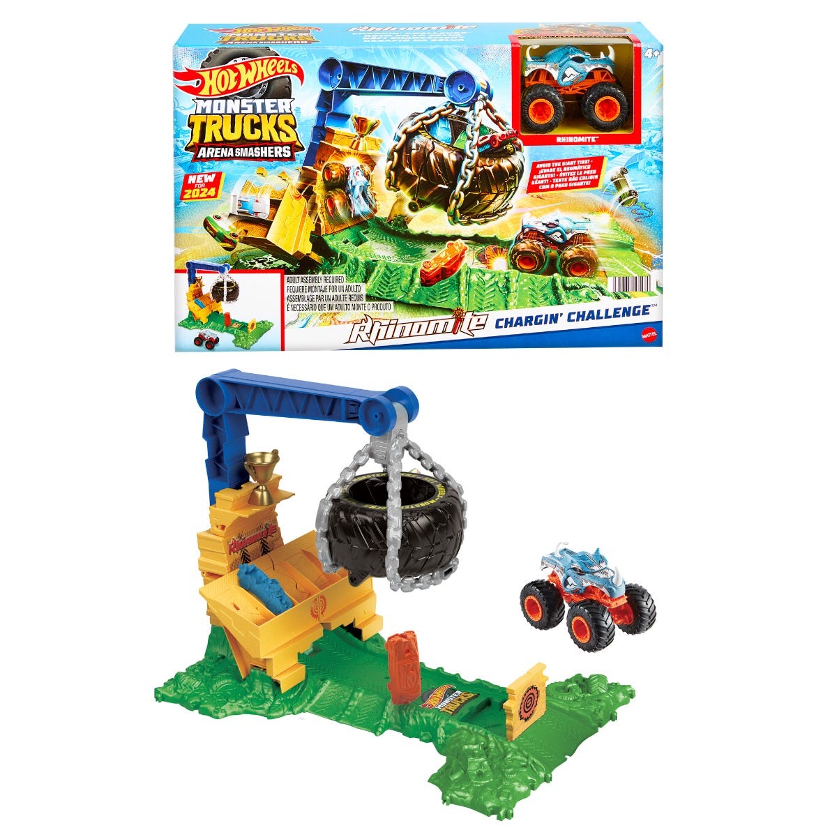 Hot Wheels Monster Truck Arena Smashers Rhinomite s Chargin Challenge