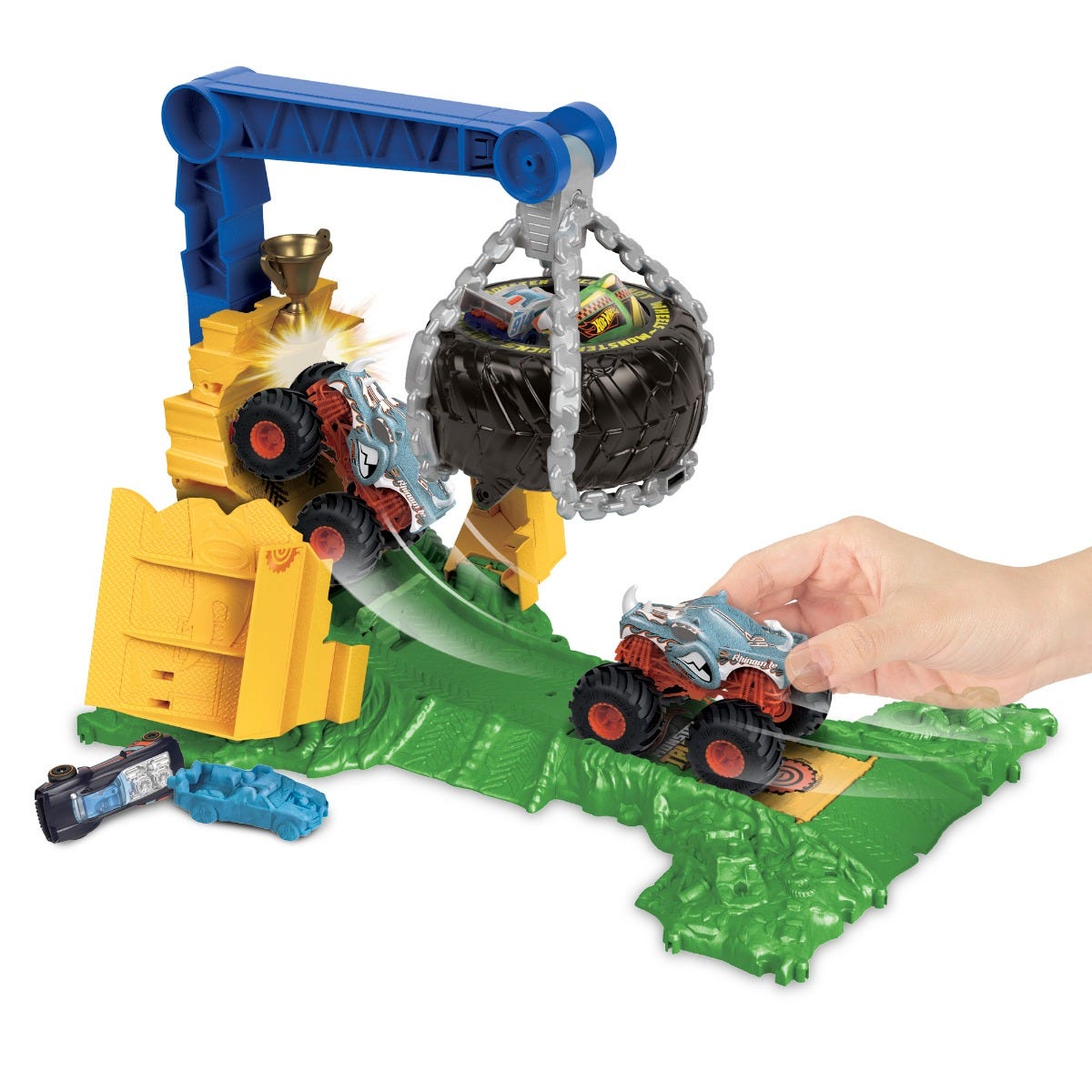 Hot Wheels Monster Truck Arena Smashers Rhinomite s Chargin Challenge