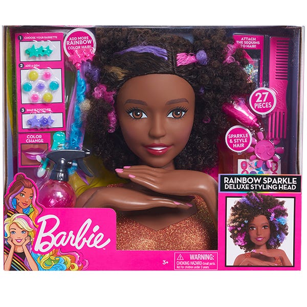Barbie Sparkle Deluxe Styling Head Afro Hair