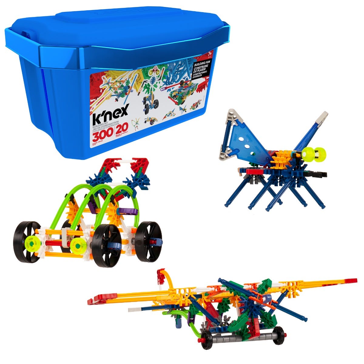 K'Nex Classics 300 Pc/ 20 Model Building Fun Tub (Blue Tub)