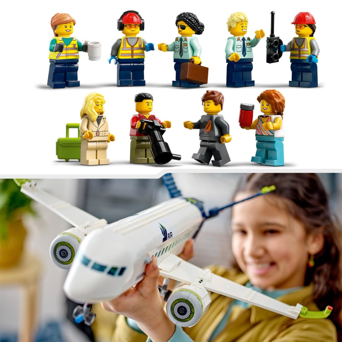LEGO 60367 City Passenger Aeroplane Toy 4 Airport Vehicles