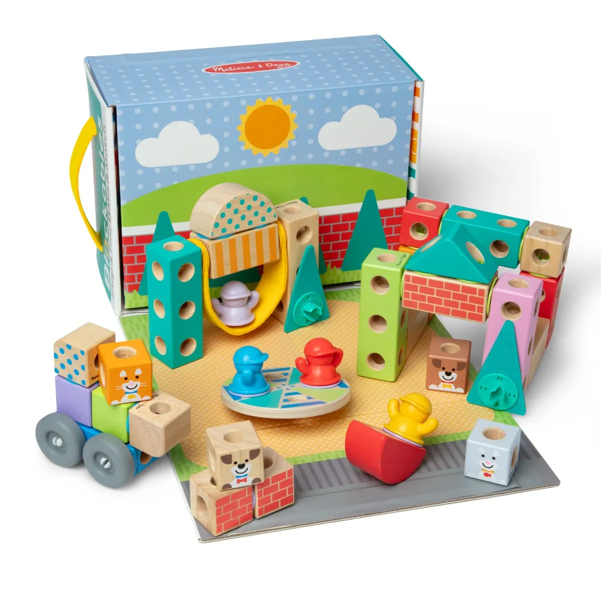 Image of Melissa & Doug Blockables Town Building Set