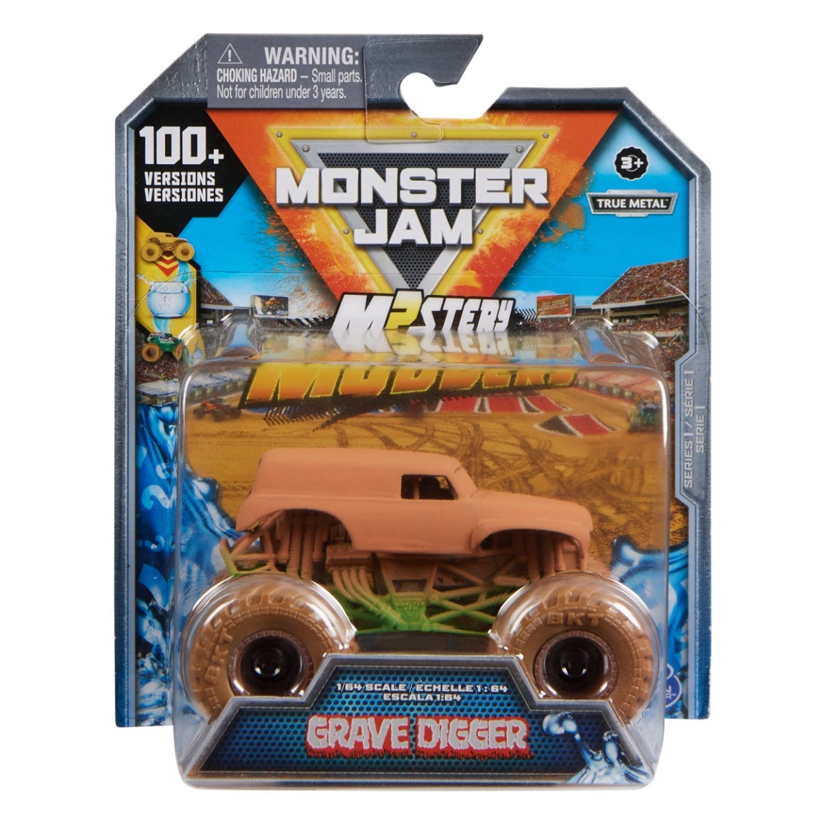 Monster Jam Mystery Mudders - Official Die-Cast Monster Truck. Wash To Reveal, 1:64 Scale