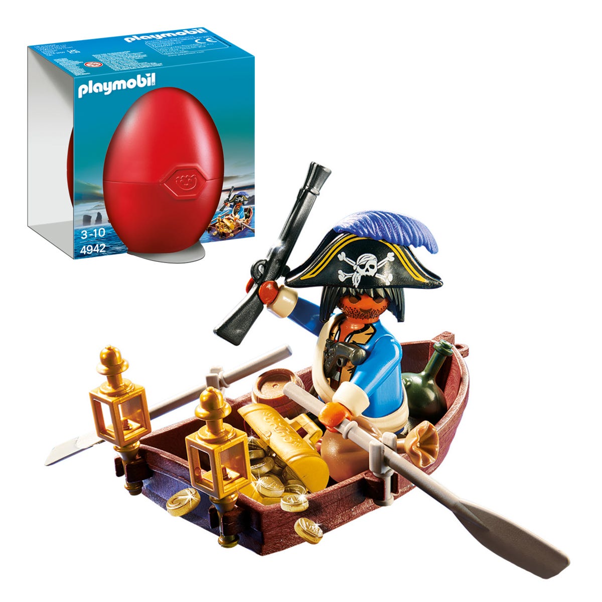 Playmobil 4942 Pirate With Rowboat Gift Egg