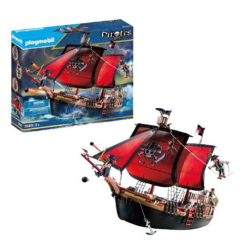 Playmobil 70411 Pirates Large Floating Pirate Ship With Cannon