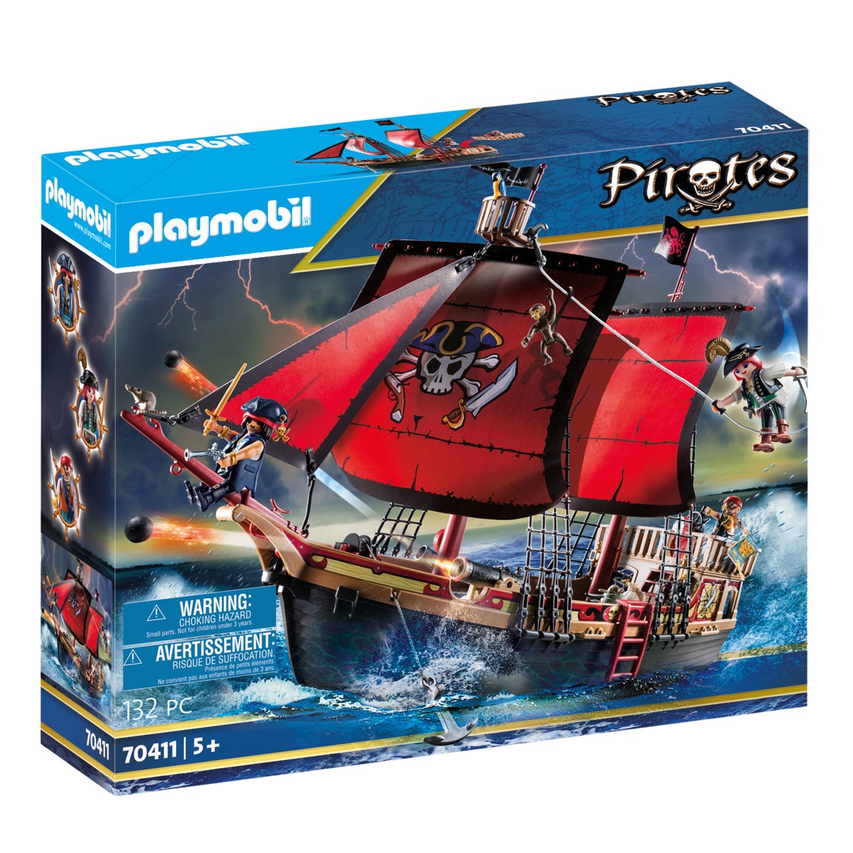 Playmobil 70411 Pirates Large Floating Pirate Ship With Cannon
