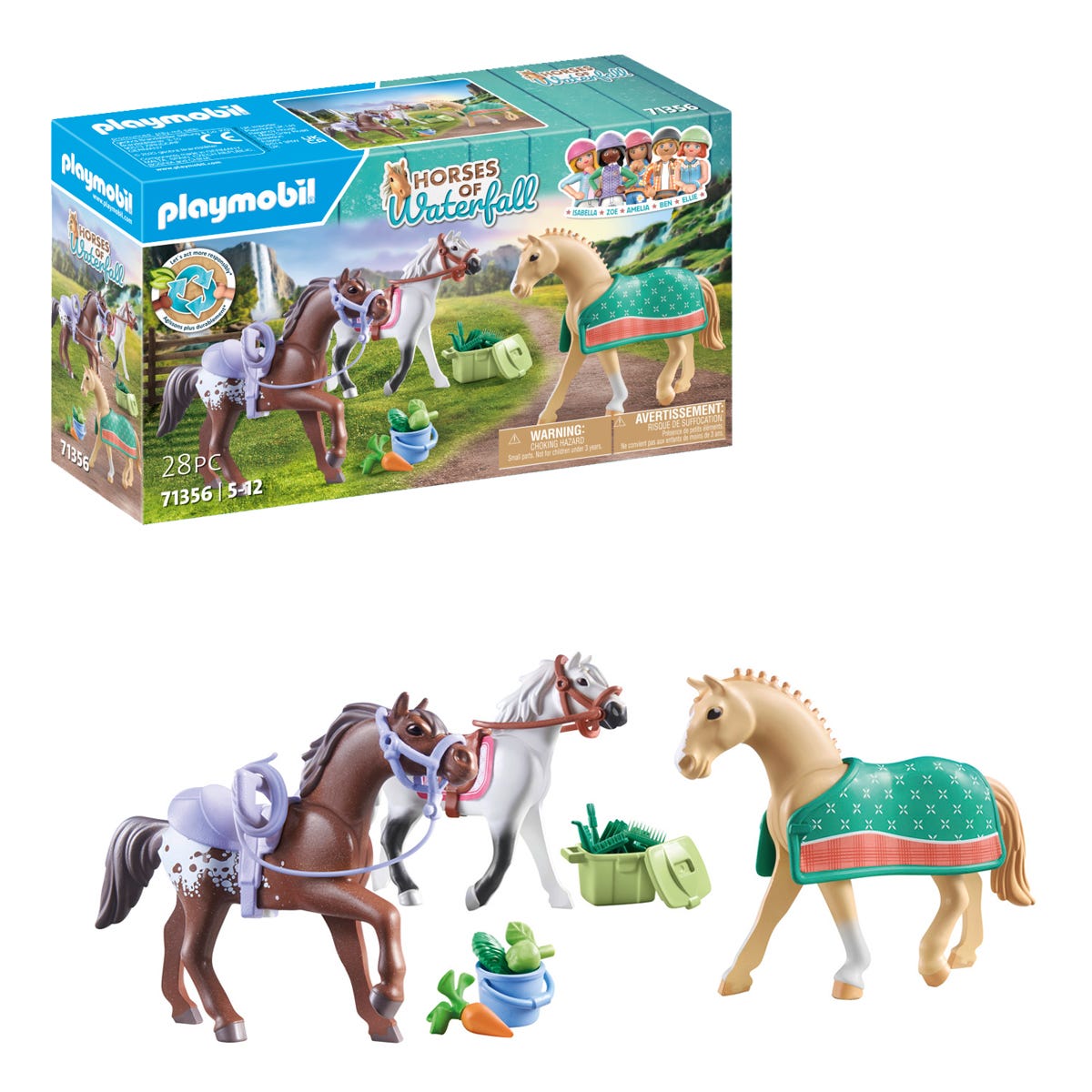 Playmobil 71356 Horses Of Waterfall - Three Horses With Saddle