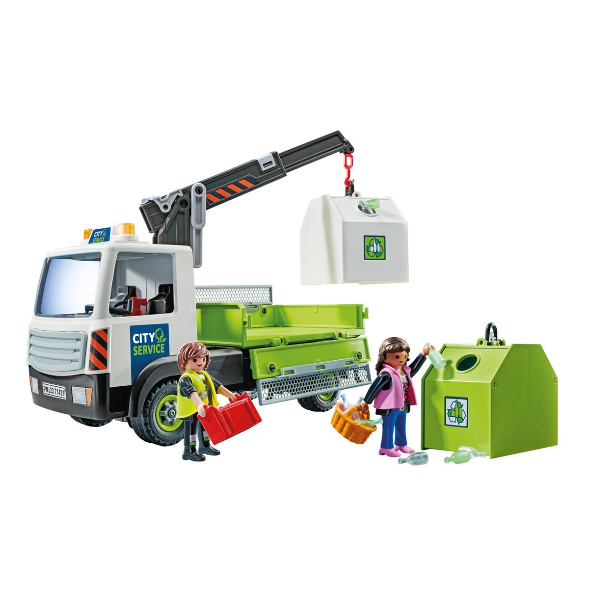 Playmobil 71431 City Life Glass Recycling Truck With Container