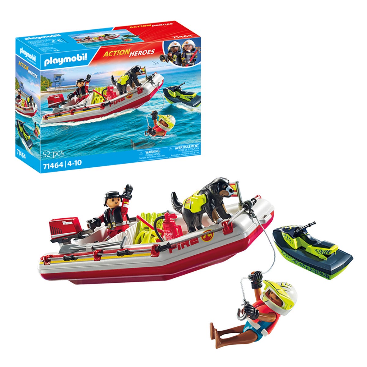 Playmobil 71464 Action Heroes Fire Boat With Aqua Scooter