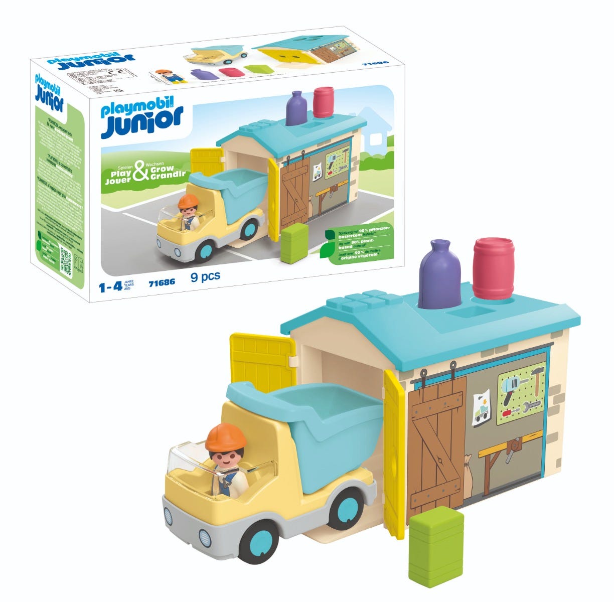 Playmobil Junior Truck With Sorting Garage 71686