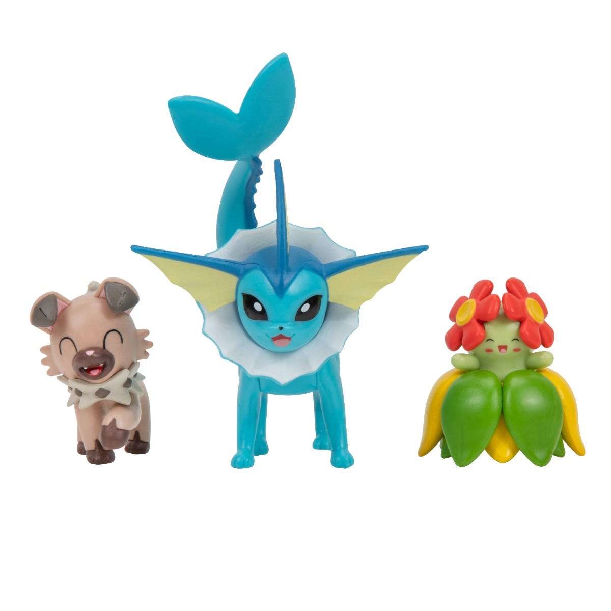 Pokemon Battle Figure Set Rockruff Bellossom Vaporeon