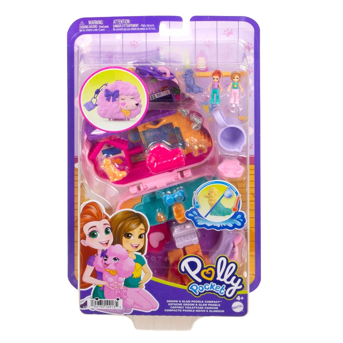 Polly Pocket Compact Groom n Glam Poodle