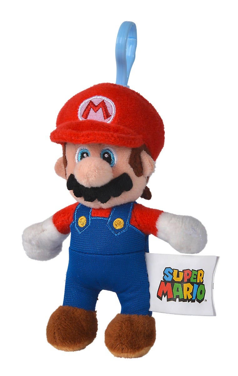 Super Mario 12.5Cm Plush-Key Chains, 5 Assortment